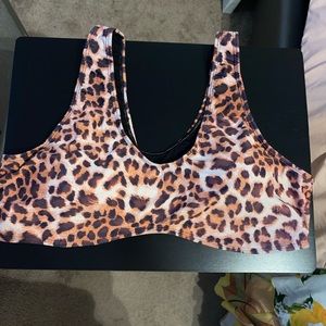 Plus Size Leopard Print Two Piece Swimsuit